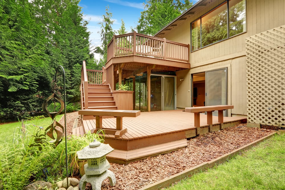 A beautiful deck on a residential home